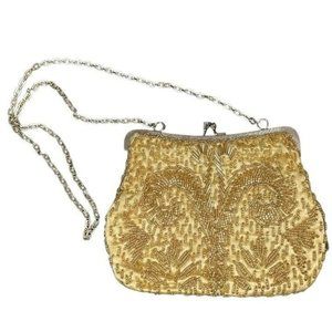 Vintage Gold Beaded Evening Bag